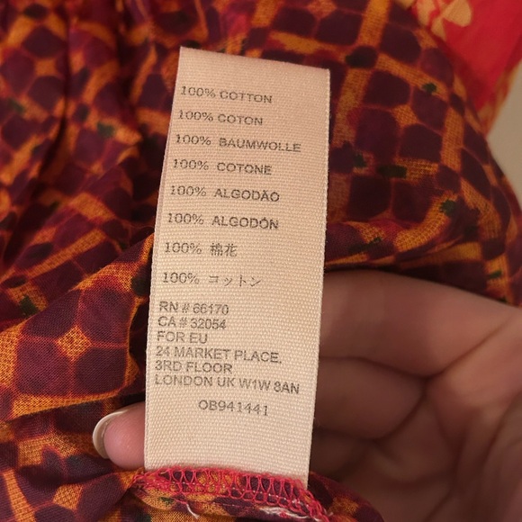 Free People Women’s Size Small? Gotta Have You Red Breezy Western Boho Tunic Top - Picture 8 of 10